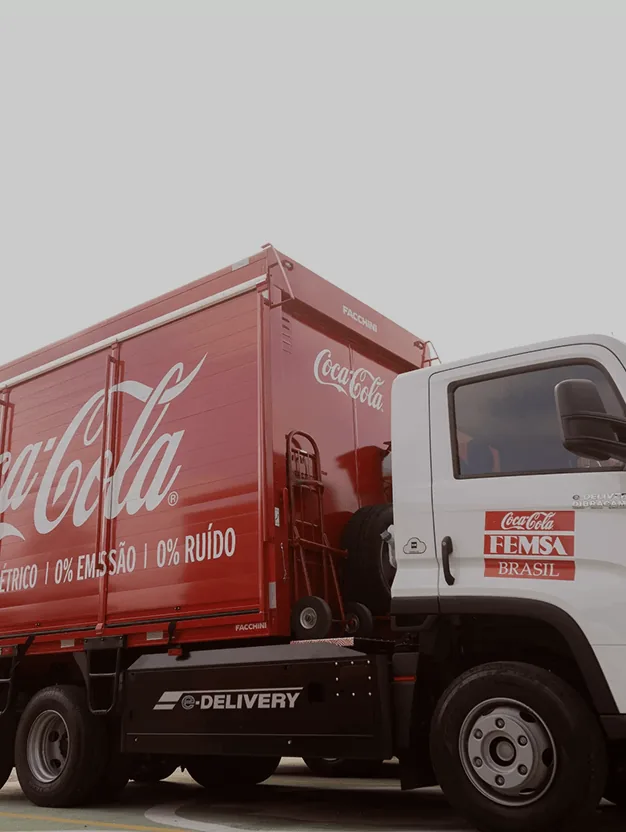Caminhão elétrico da operação Coca-Cola FEMSA Brasil